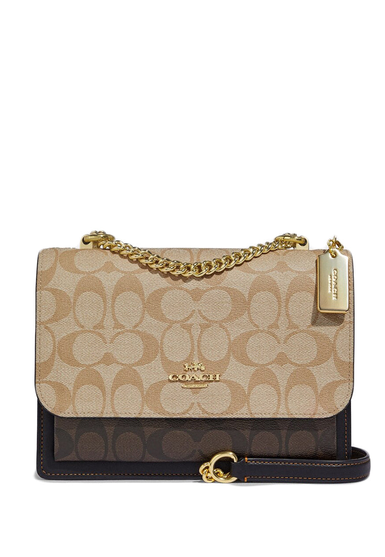 Coach Klare Crossbody In Blocked Signature Canvas - Light Brown/Dark Brown