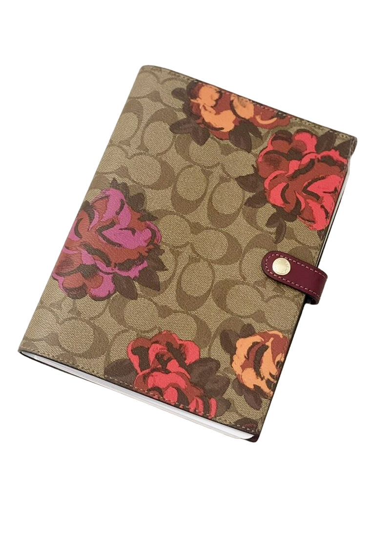 Coach Notebook In Signature Canvas With Jumbo Floral Print - Brown ...