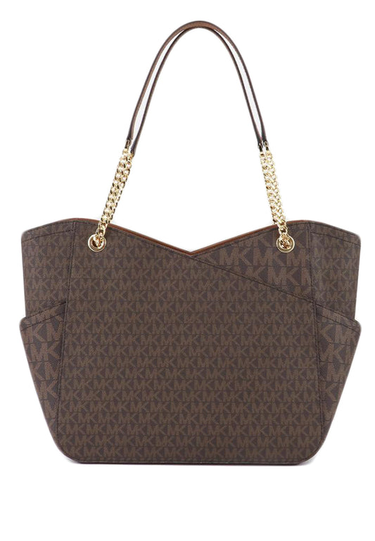 Michael Kors Jet Set Large Logo Shoulder Bag - Brown