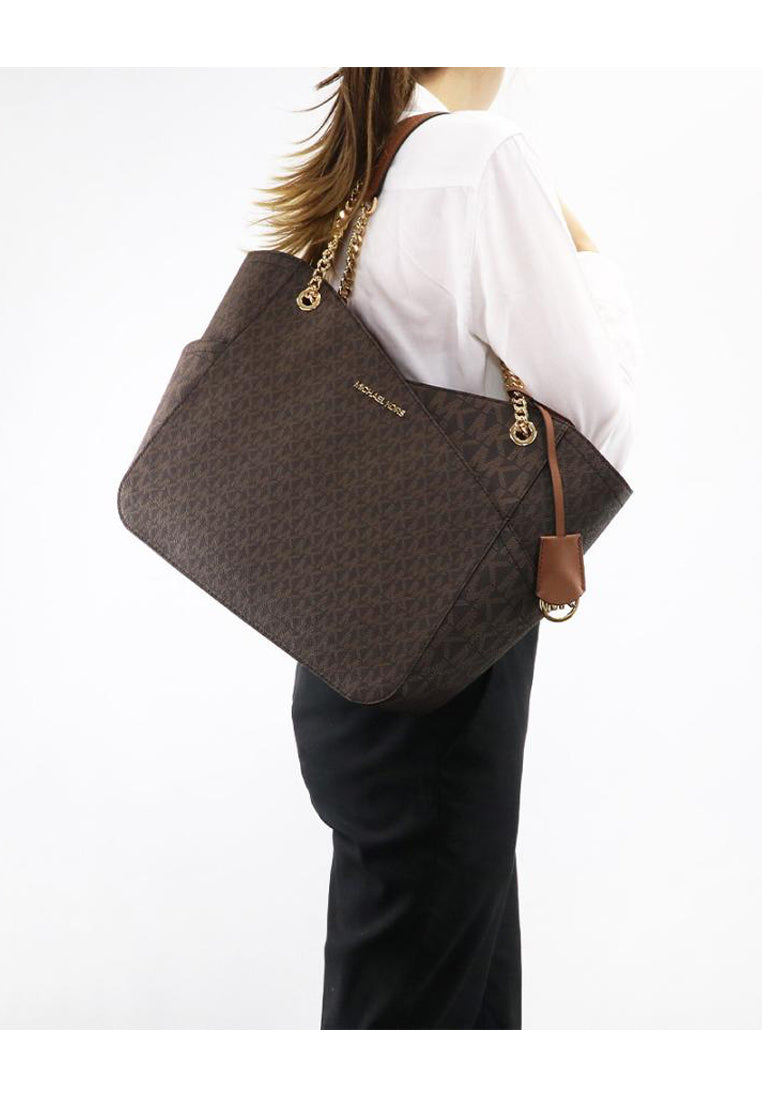 Michael Kors Jet Set Large Logo Shoulder Bag - Brown