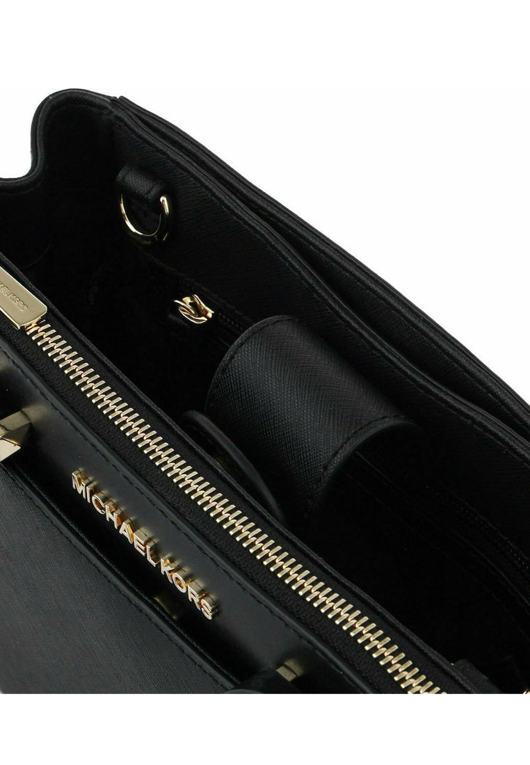 Michael Kors Gibson Small Saffiano Leather Satchel - Black