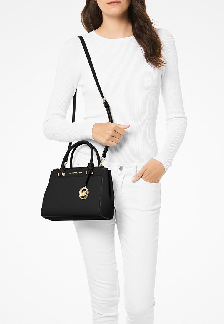 Michael Kors Gibson Small Saffiano Leather Satchel - Black
