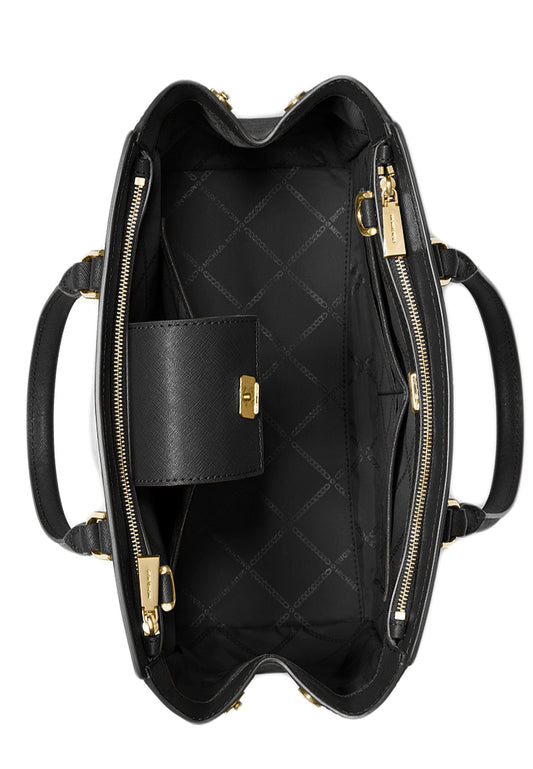 Michael Kors Park Large Saffiano Leather Satchel - Black