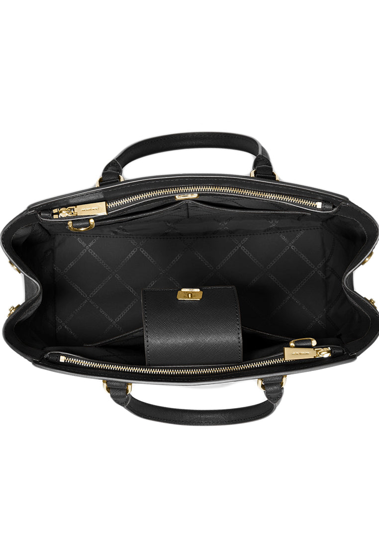 Michael Kors Park Large Saffiano Leather Satchel - Black