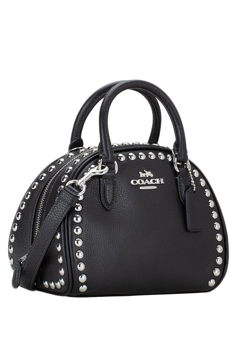 Coach Sydney Satchel With Rivets - Black