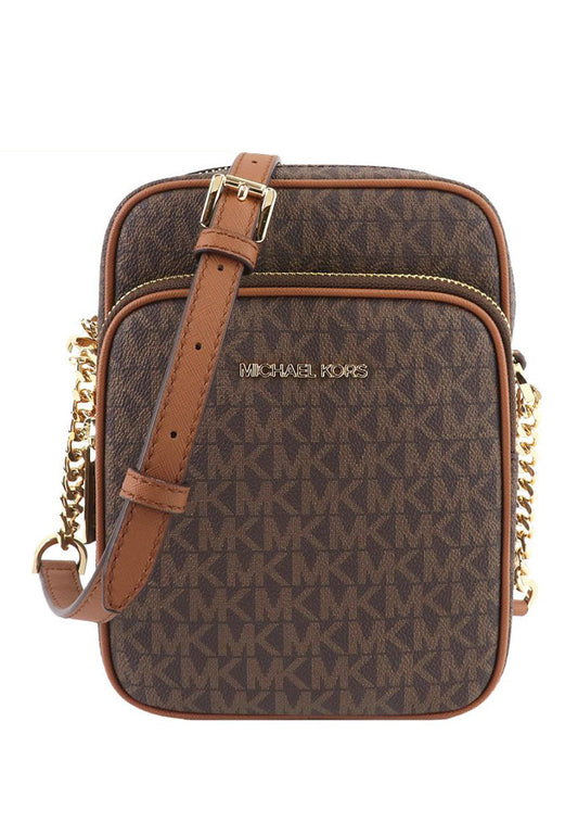 Michael Kors Jet Set Travel Medium Logo Crossbody Bag - Brown