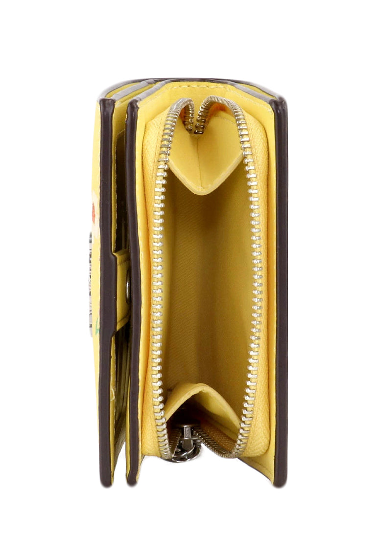 Coach Snap Wallet With Mystical Floral Print - Yellow
