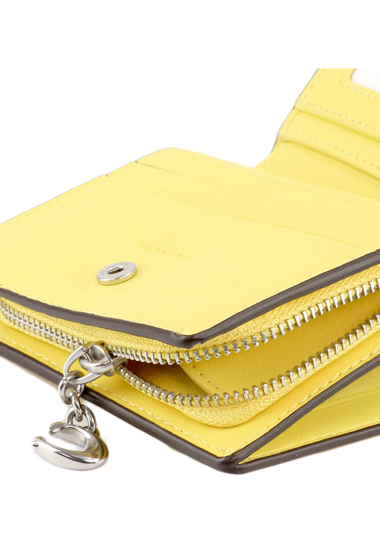 Coach Snap Wallet With Mystical Floral Print - Yellow