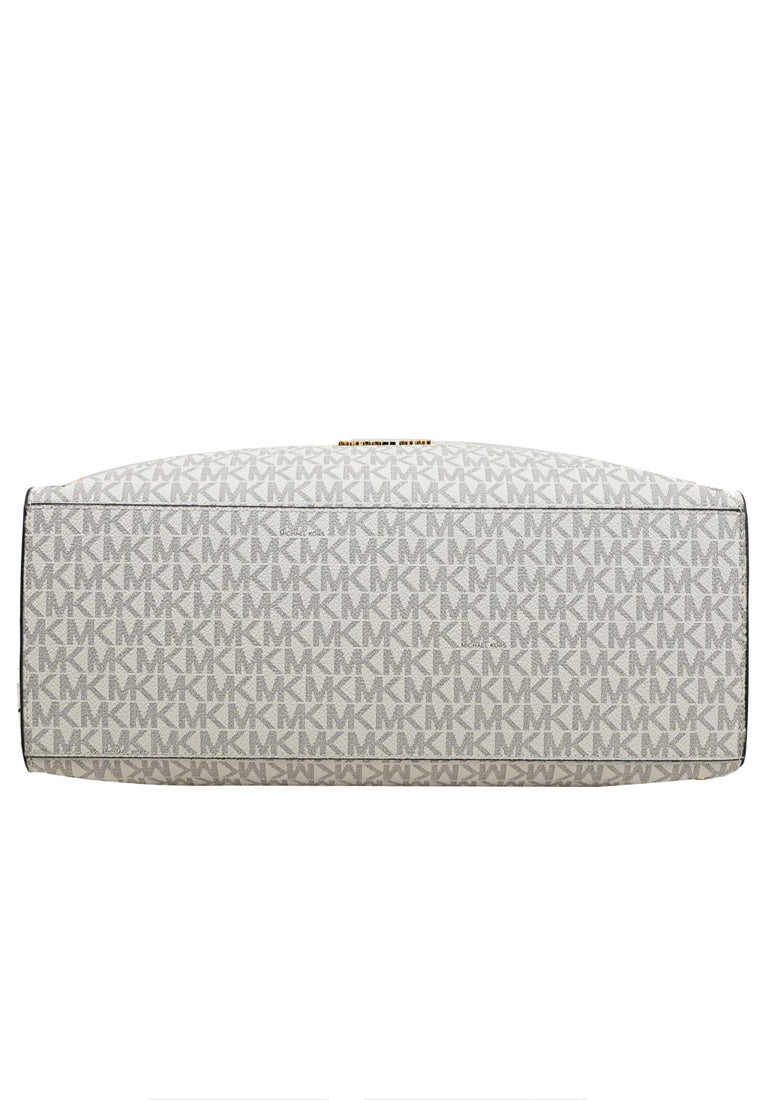 Michael Kors Mina Large Signature Logo Chain Shoulder Bag - Vanilla