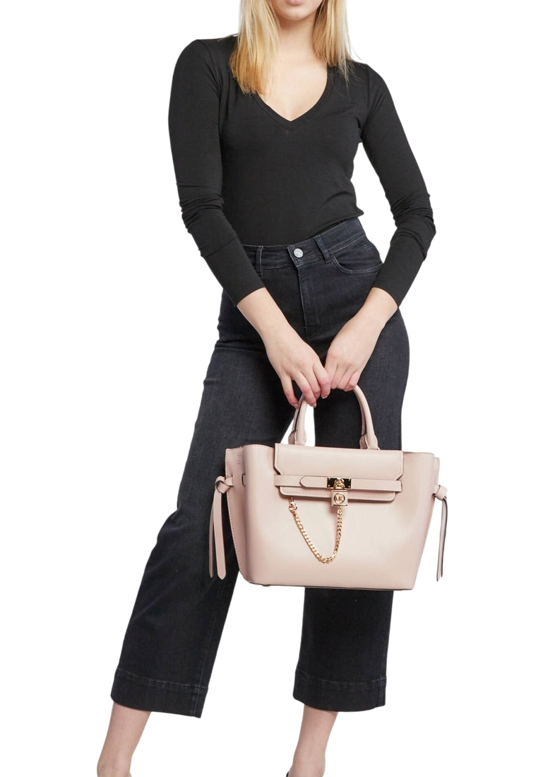 Michael Kors Hamilton Legacy Small Leather Belted Satchel - Soft Pink