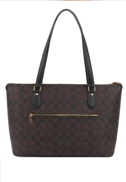 Coach Gallery Tote In Signature Canvas - Dark Brown
