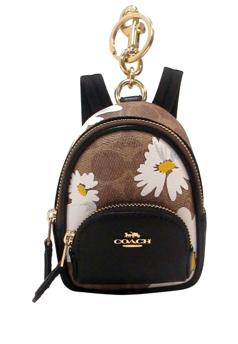 Coach Mini Court Backpack Bag Charm In Signature Canvas With Floral Print