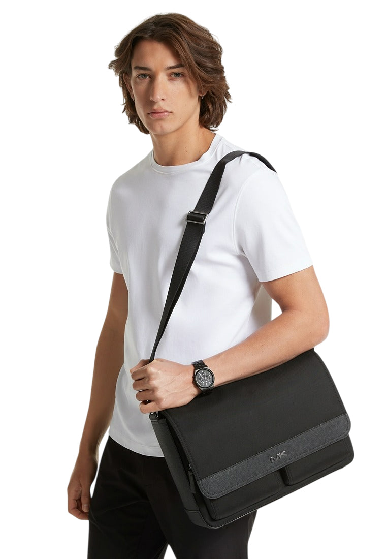 Michael Kors Mens Lautner Nylon Messenger Utility Bag - Black