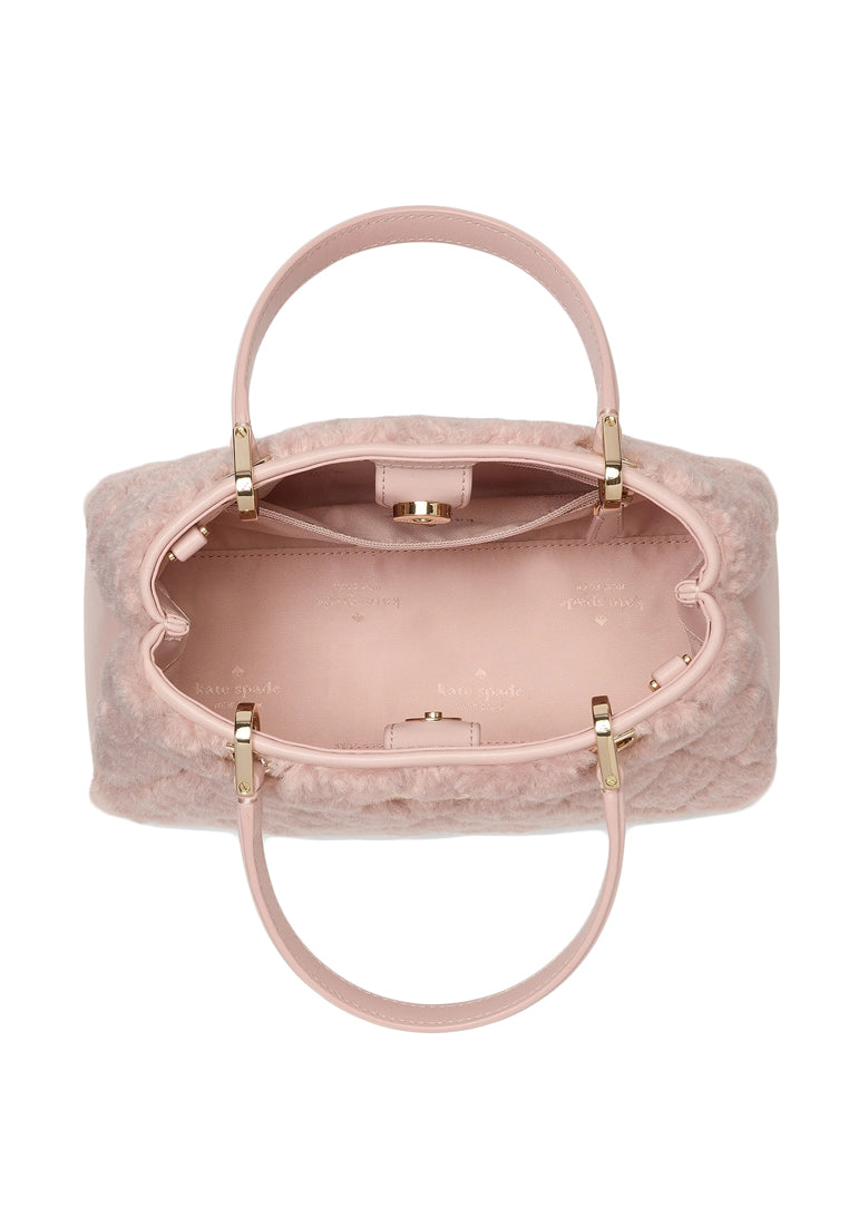 Kate Spade Carey Faux Fur Small Sullivan Satchel - Rose Smoke