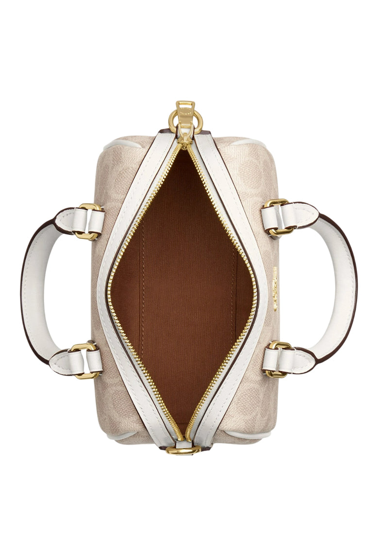 Coach Mini Rowan Crossbody Bag In Blocked Signature Canvas - Sand Taupe