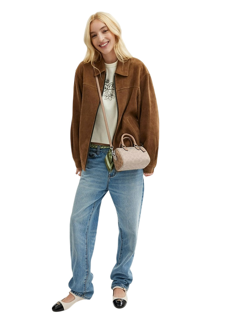 Coach Mini Rowan Crossbody Bag In Blocked Signature Canvas - Sand Taupe