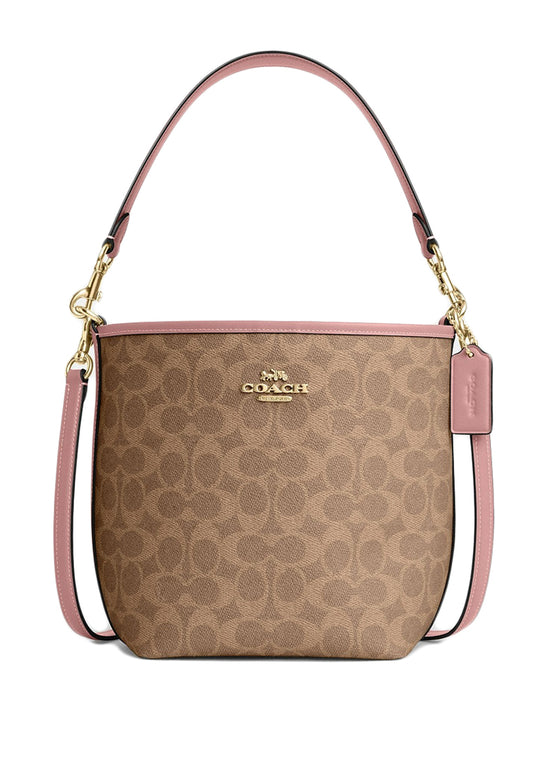 Coach City Bucket Bag In Signature Canvas - Brown/Pink Petal