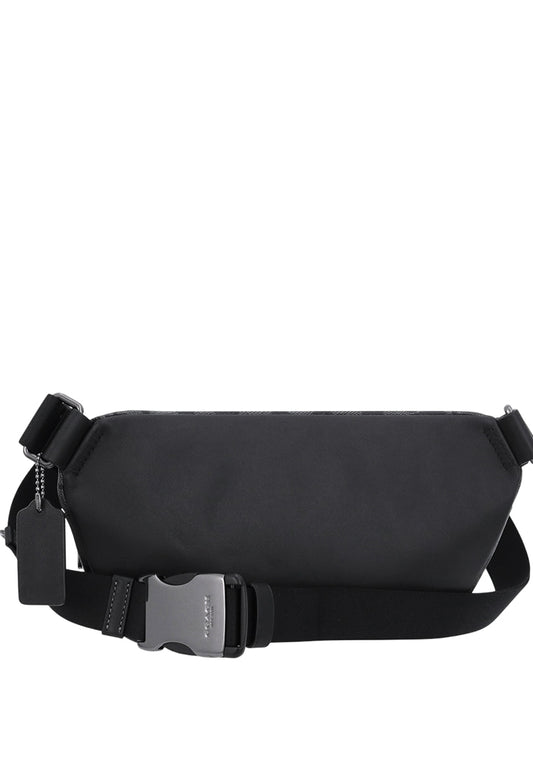 Coach Mens Elias Belt Bag in Signature Canvas - Charcoal Black