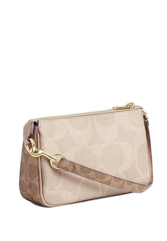 Coach Nolita 19 In Blocked Signature Canvas - Sand Brown