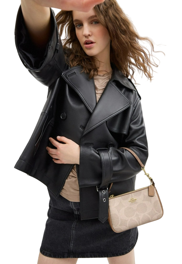 Coach Nolita 19 In Blocked Signature Canvas - Sand Brown