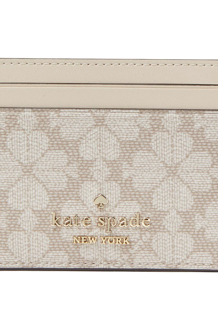 Kate Spade Signature Spade Flower Small Slim Card Holder - Dark Beige