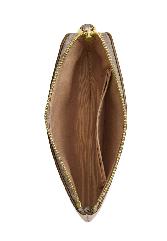 Coach Corner Zip Wristlet In Signature Canvas - Champagne