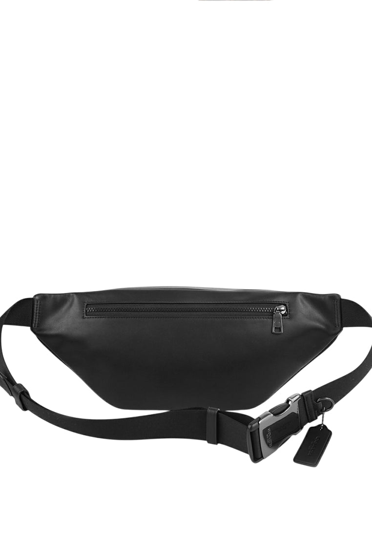 Coach Mens Racer Belt Bag In Signature - Charcoal Black