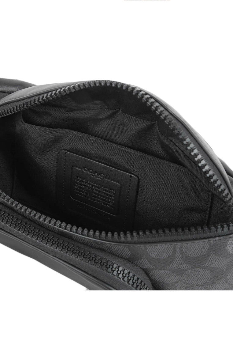 Coach Mens Racer Belt Bag In Signature - Charcoal Black