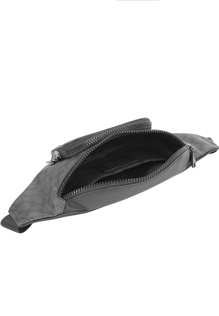 Coach Mens Racer Belt Bag In Signature - Charcoal Black