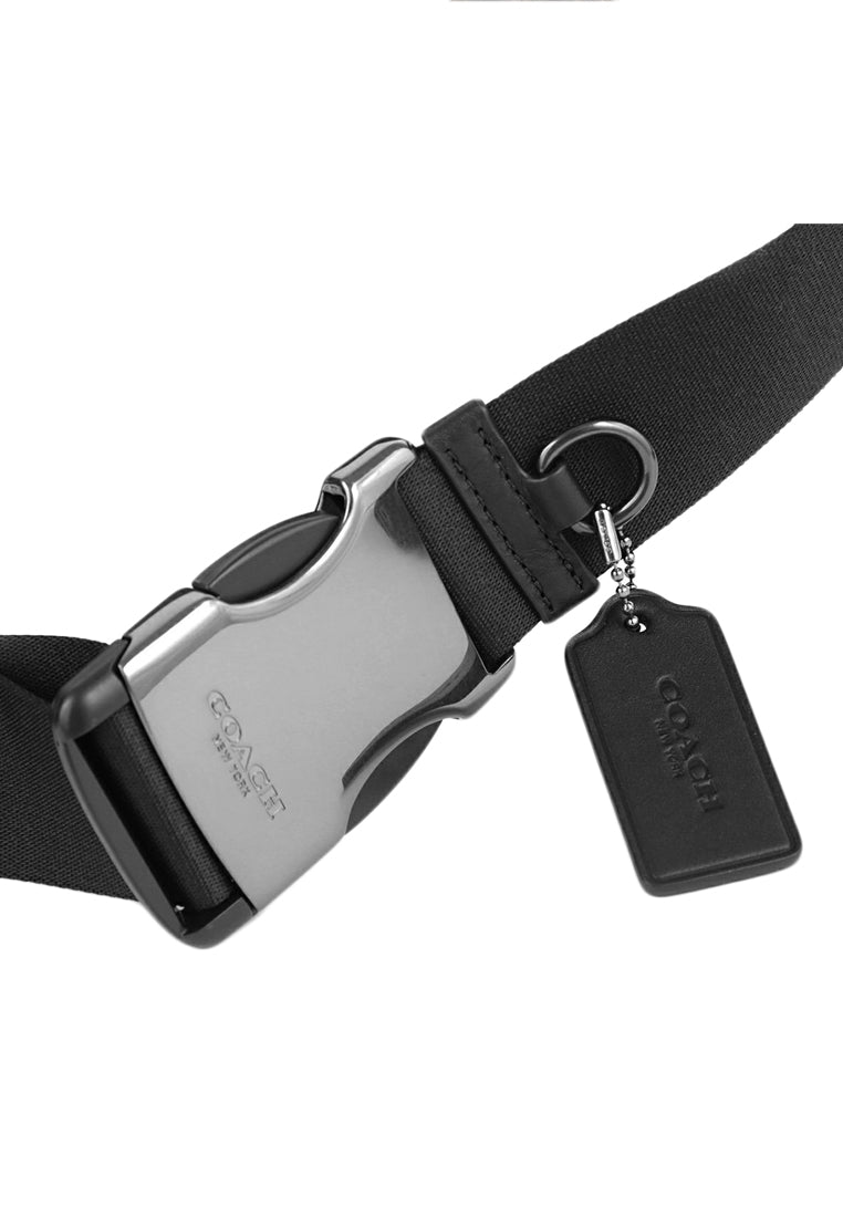 Coach Mens Racer Belt Bag In Signature - Charcoal Black