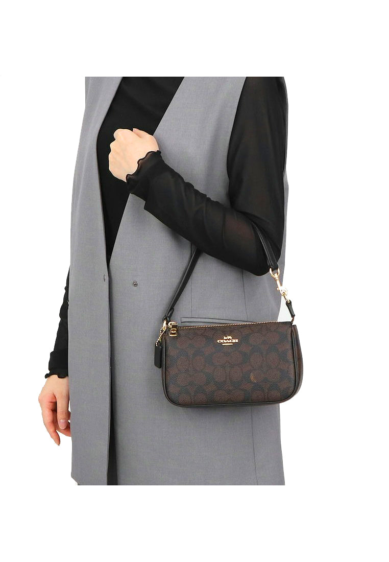 Coach Nolita 19 In Signature Canvas - Walnut Black