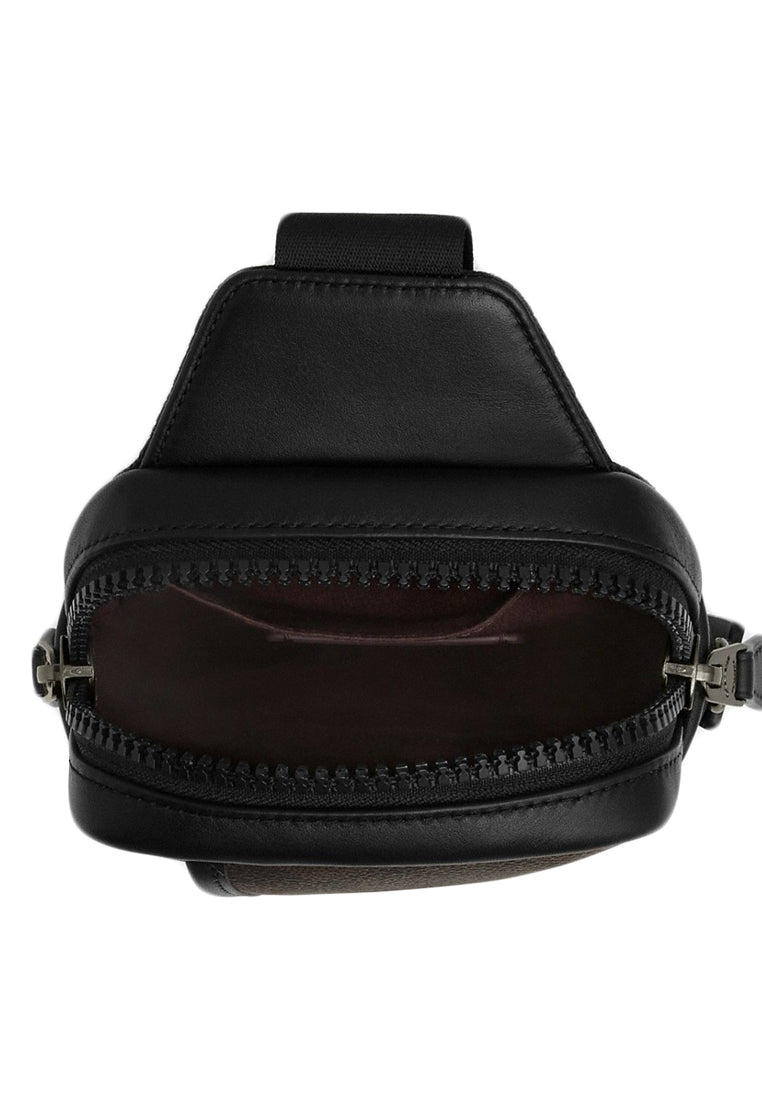 Coach Mens Edge L Pack In Signature Canvas - Walnut Black