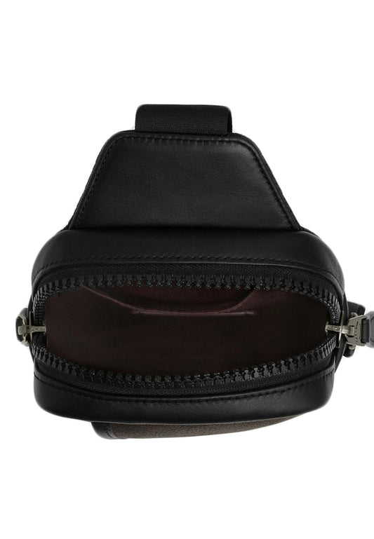 Coach Mens Edge L Pack In Signature Canvas - Walnut Black