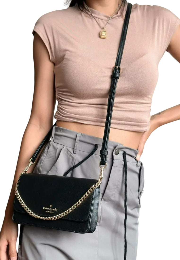 Kate Spade Madison Small Flap Crossbody - Black