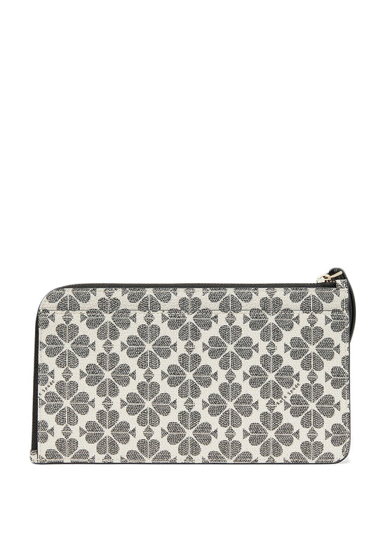Kate Spade Lucy Spade Flower Medium L-Zip Wristlet - Black