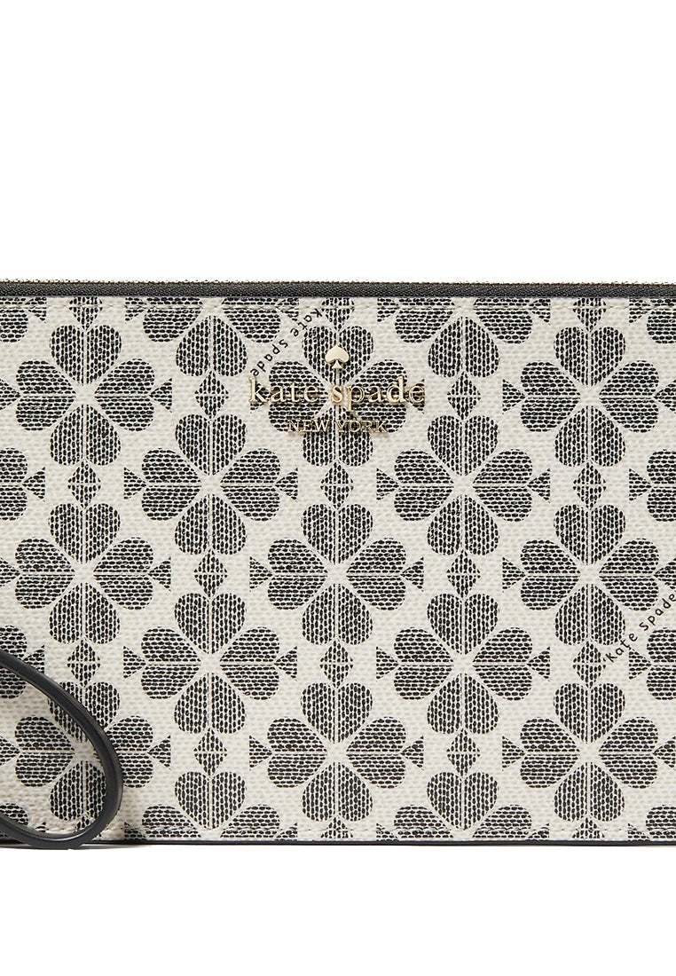 Kate Spade Lucy Spade Flower Medium L-Zip Wristlet - Black