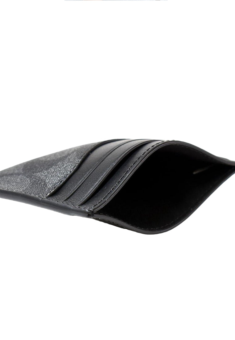 Coach Slim ID Card Case In Signature Canvas - Charcoal Black