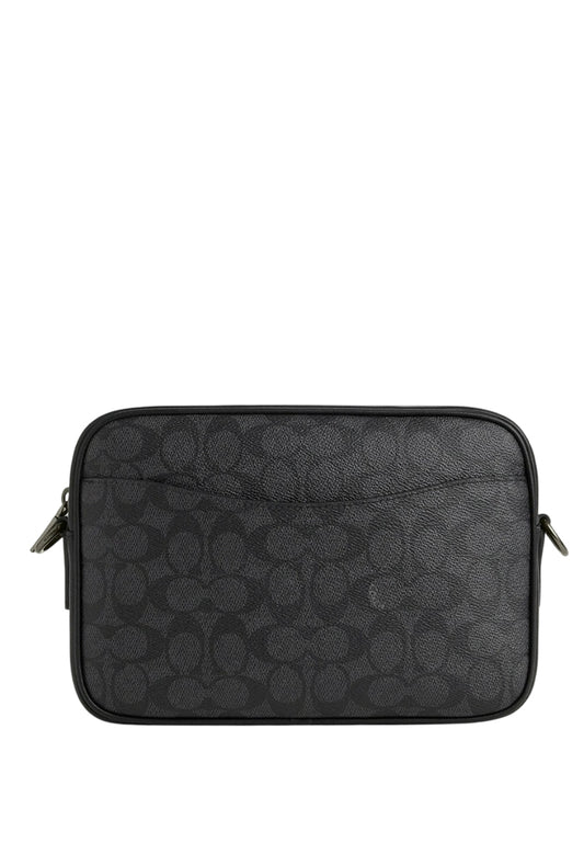 Coach Mens Elias Crossbody In Signature Canvas - Charcoal Black
