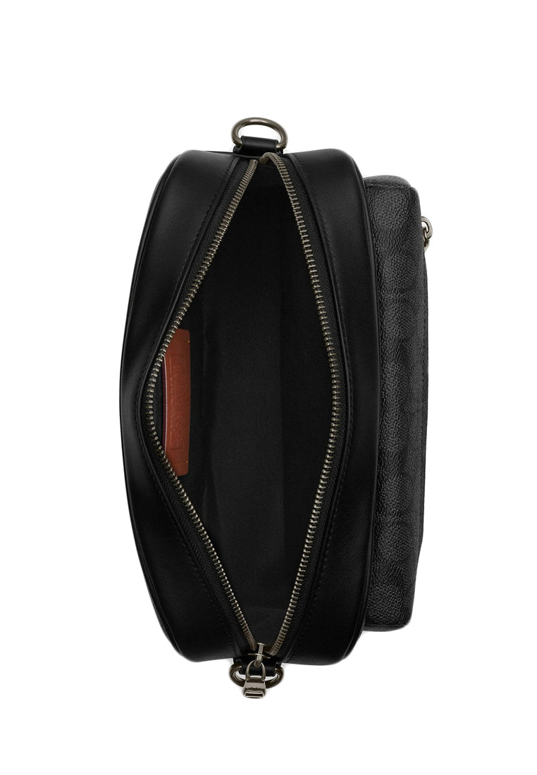 Coach Mens Elias Crossbody In Signature Canvas - Charcoal Black