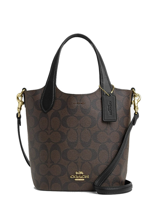 Coach Hanna Bucket Bag In Signature Canvas - Walnut Black