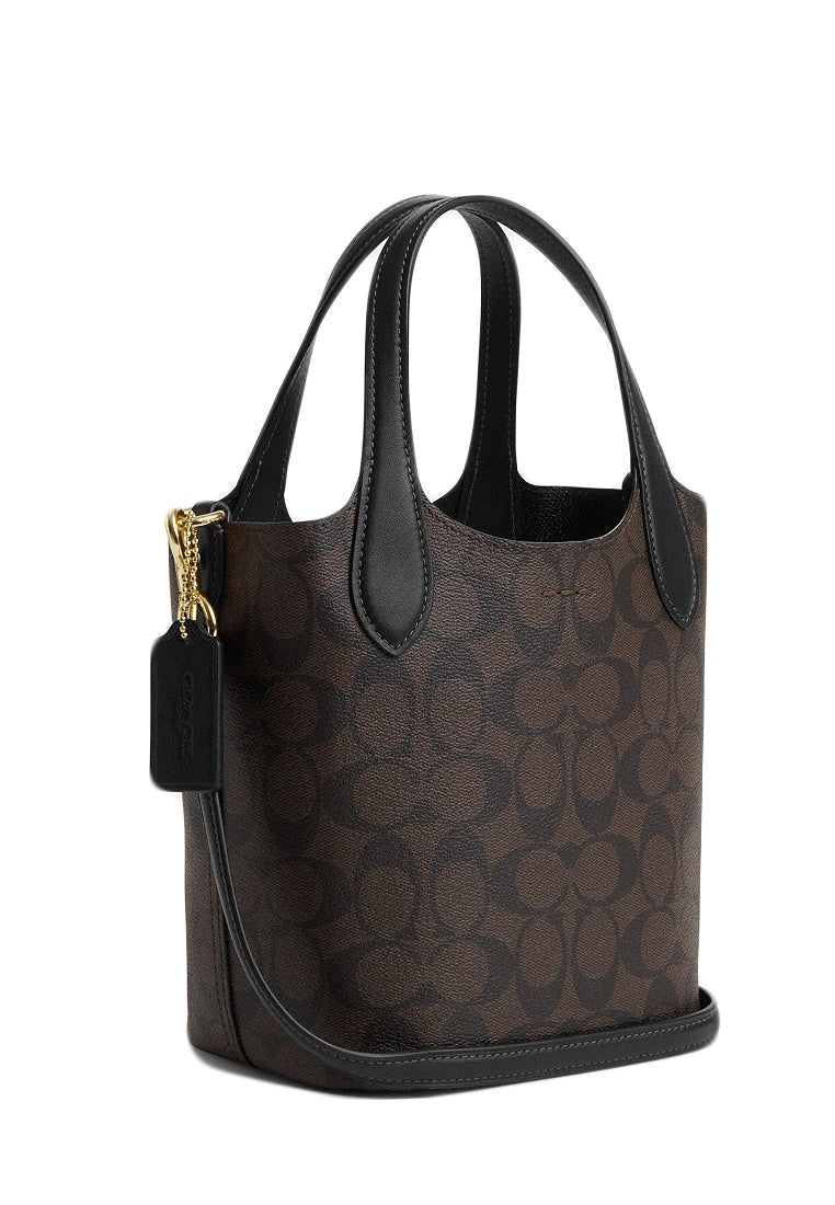 Coach Hanna Bucket Bag In Signature Canvas - Walnut Black