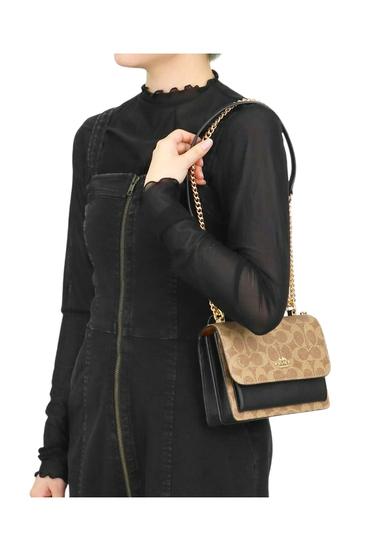 Coach Mini Klare Crossbody Bag In Signature Canvas - Tan/Black