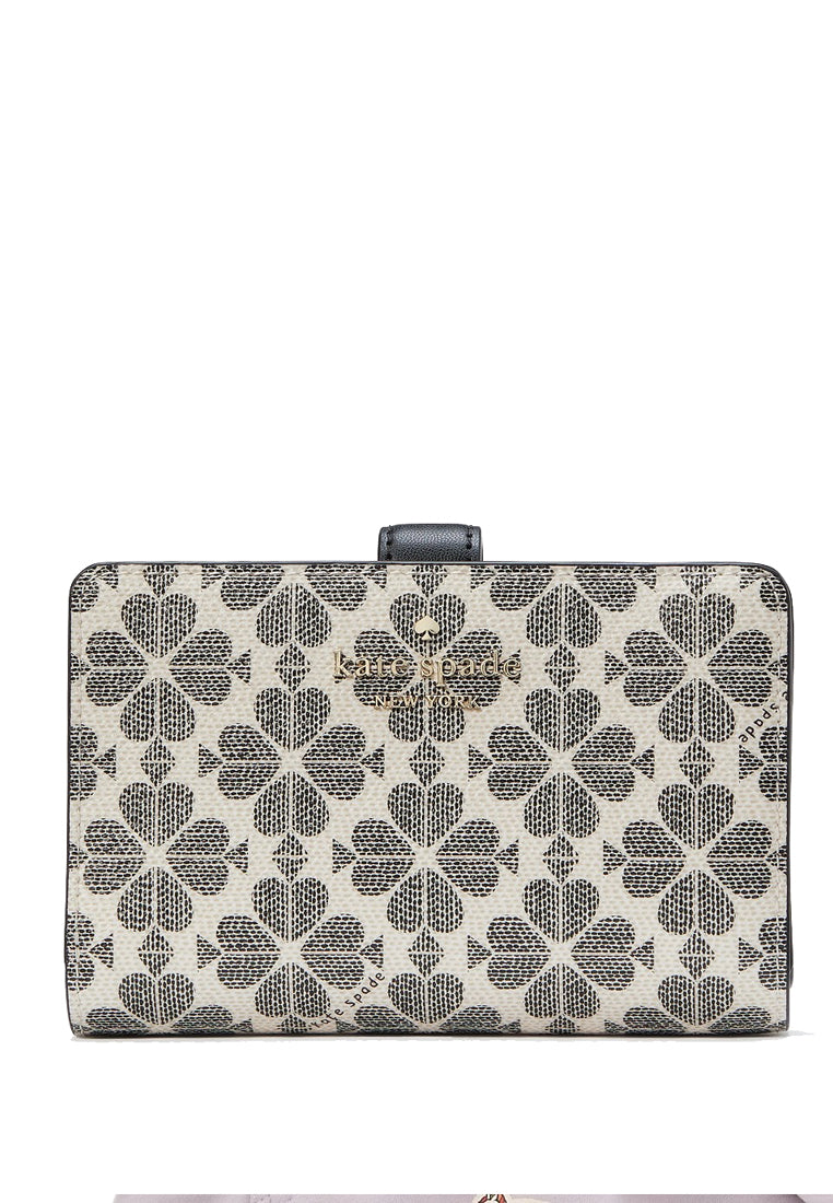 Kate Spade Signature Spade Flower Medium Compact Bifold Wallet - Black