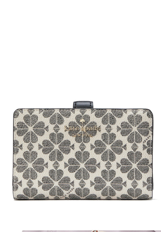 Kate Spade Signature Spade Flower Medium Compact Bifold Wallet - Black