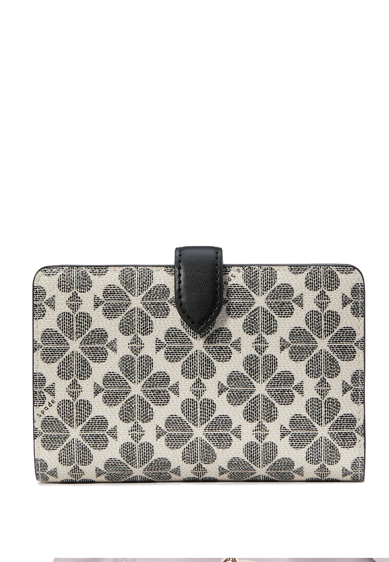 Kate Spade Signature Spade Flower Medium Compact Bifold Wallet - Black