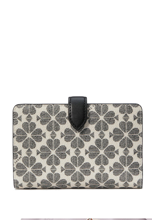 Kate Spade Signature Spade Flower Medium Compact Bifold Wallet - Black