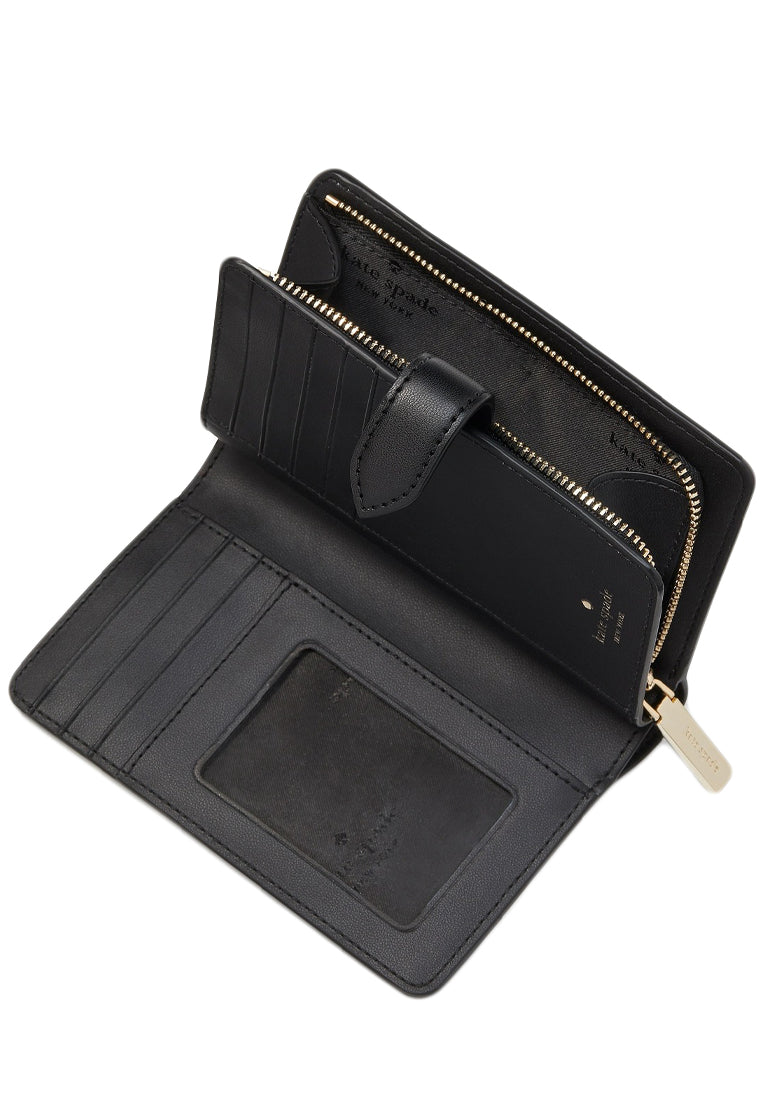 Kate Spade Signature Spade Flower Medium Compact Bifold Wallet - Black