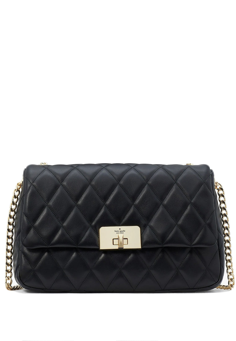 Kate Spade Carey Quilted Medium Flap Shoulder Bag - Black