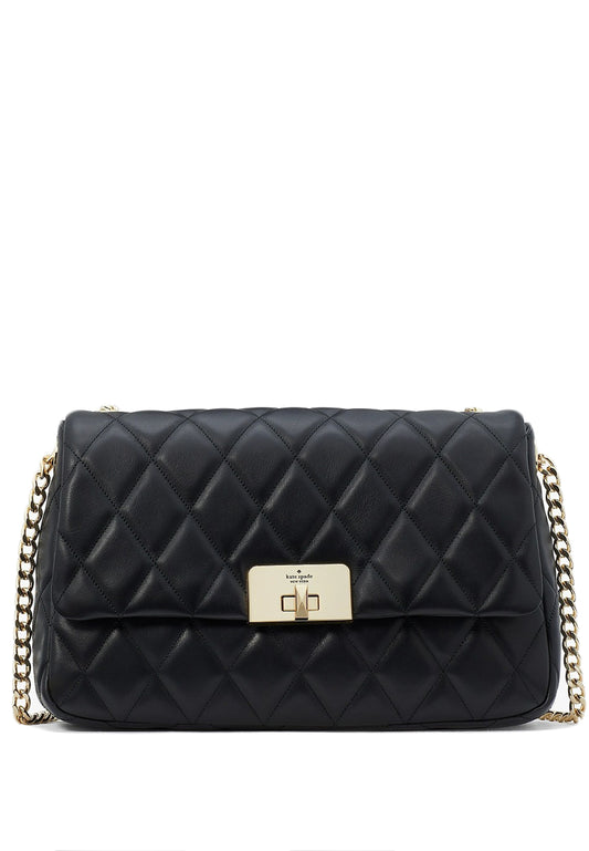 Kate Spade Carey Quilted Medium Flap Shoulder Bag - Black