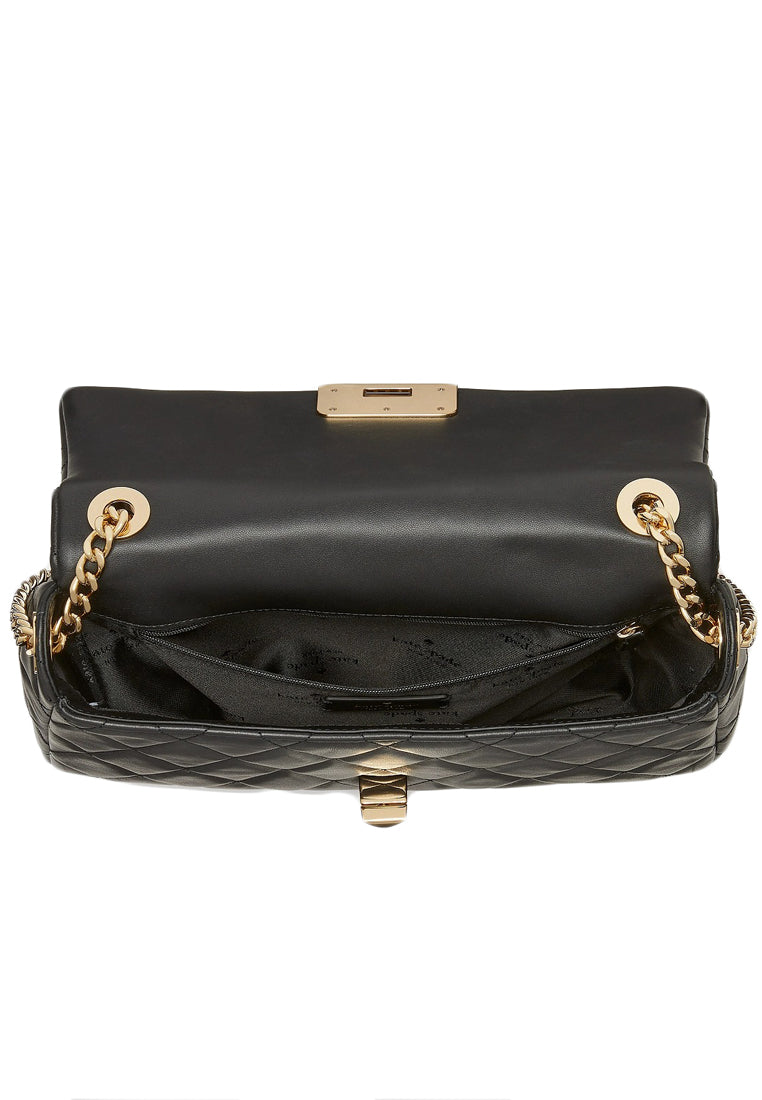 Kate Spade Carey Quilted Medium Flap Shoulder Bag - Black